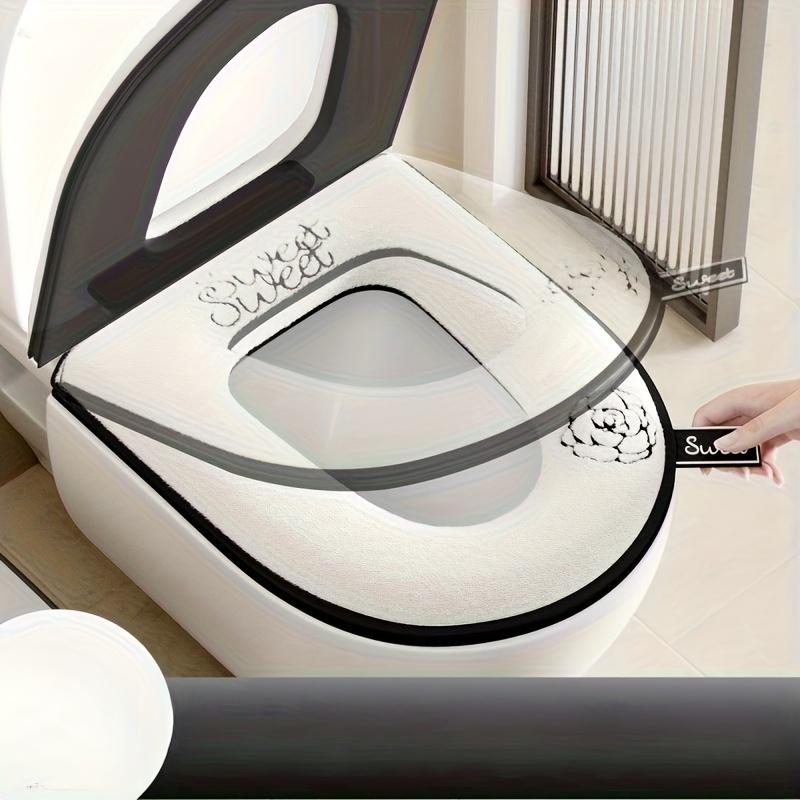 Bequemer Toilettensitz für alle Jahreszeiten - dicke und warme Winter-Sitzauflage, tragbares und abnehmbares Design, weiches Material