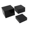 3 Stück Acryl Erhöhungen Displayständer Kubisch Ineinander steckbar für Desserttisch Buffet-Tische Essen Schwarz