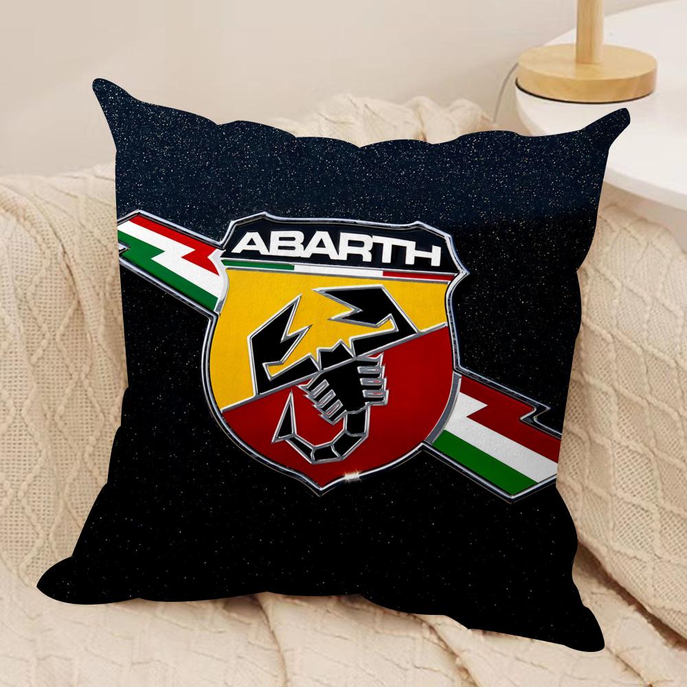 AAbarth Scorpion Logo Cushion Cover Silky Short Plush Invisible Zipper Dustproof Sofa Pillow Case For Home Decor