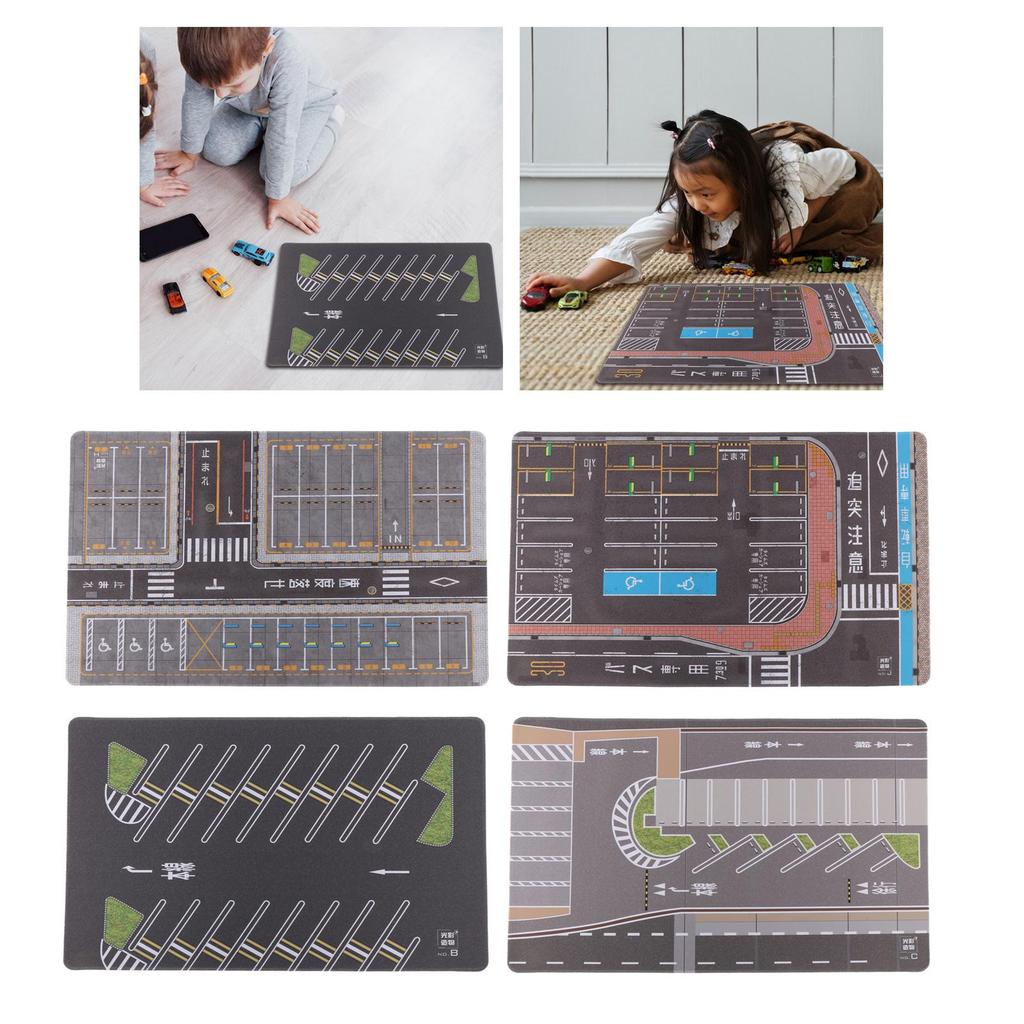 1:64 Parking Lot Mat Diorama Mouse Pad Car Scene Mat Mini Diecast Garage Model Building for Diecast Car Model Vehicle Scene Toy