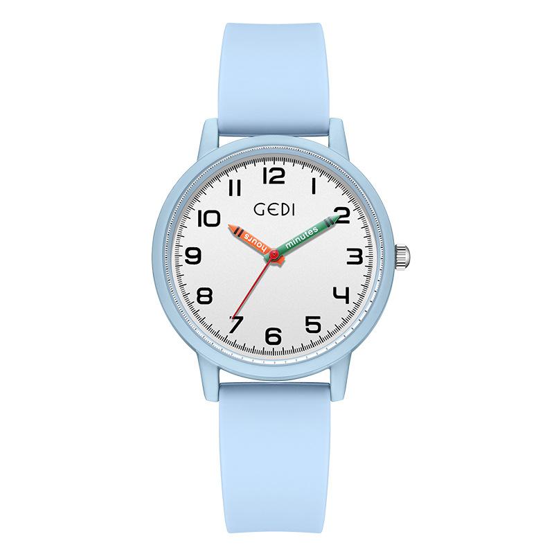 Simple Student Civil Service Exam Special Watch Candy Color Silicone Watch Women'S Pencil Needle Quartz Watch