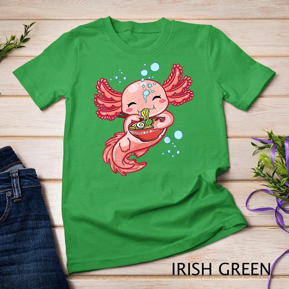 Kawaii Axolotl Ramen Teen Girls Kids Japanese Anime Lover T-Shirt Unisex T-shirt 5 L