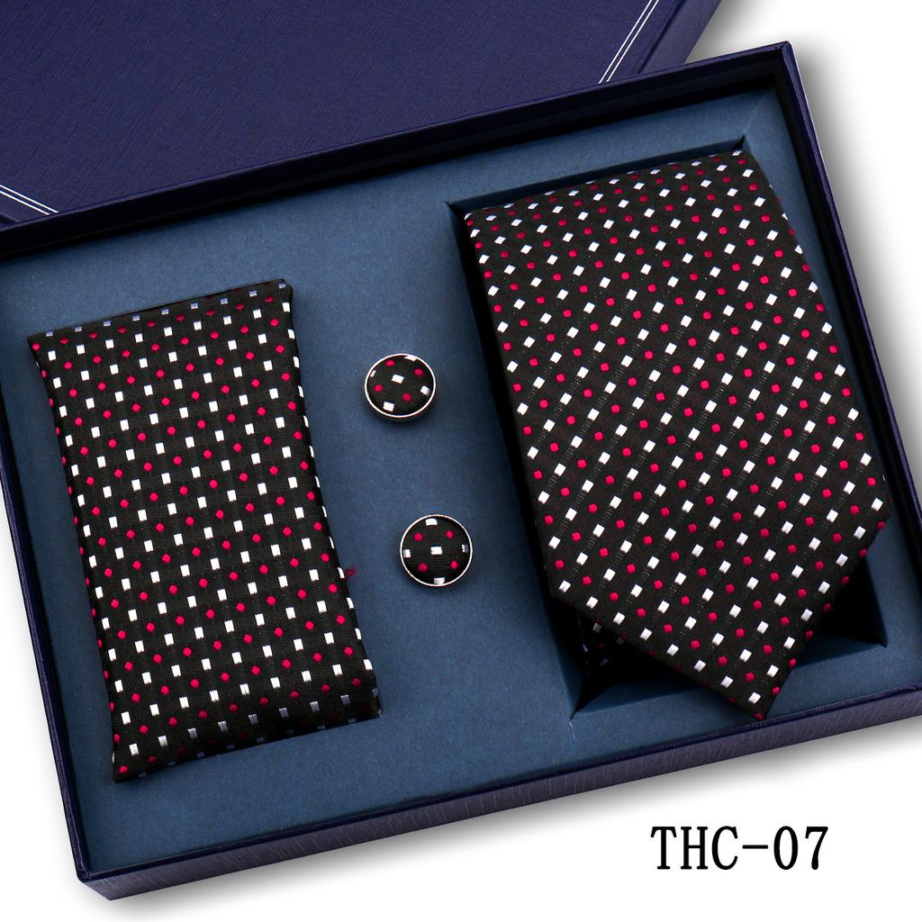 Men'S Business Tie Pocket Square Scarf Gift Box Set Formal Wedding Professional Shirt Trendy Tie Worker