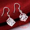 Koreanische 925 Sterling Silber Romantische Quadrat Kristall Vintage Lange Quaste Baumeln Ohrringe Für Frauen, Verlobung, Hochzeit Schmuck
