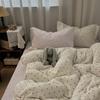 Milk Taro Polka Dots, Girl Warm Thickened Milk Fleece Four-Piece Set, Coral Fleece Bed Sheet Three-Piece Set
