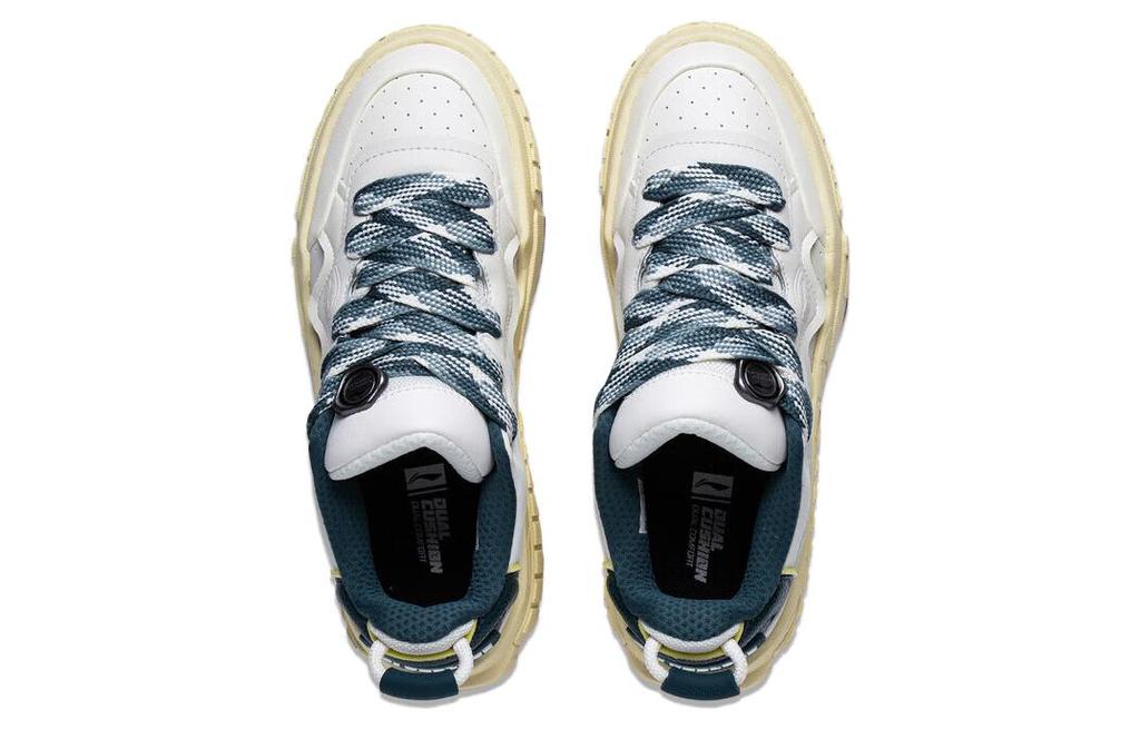 Men's Sneakers Li-Ning Li Ning 001 UNBLOCK Slip Resistant Low Top Skateboard Shoes Men's White Green