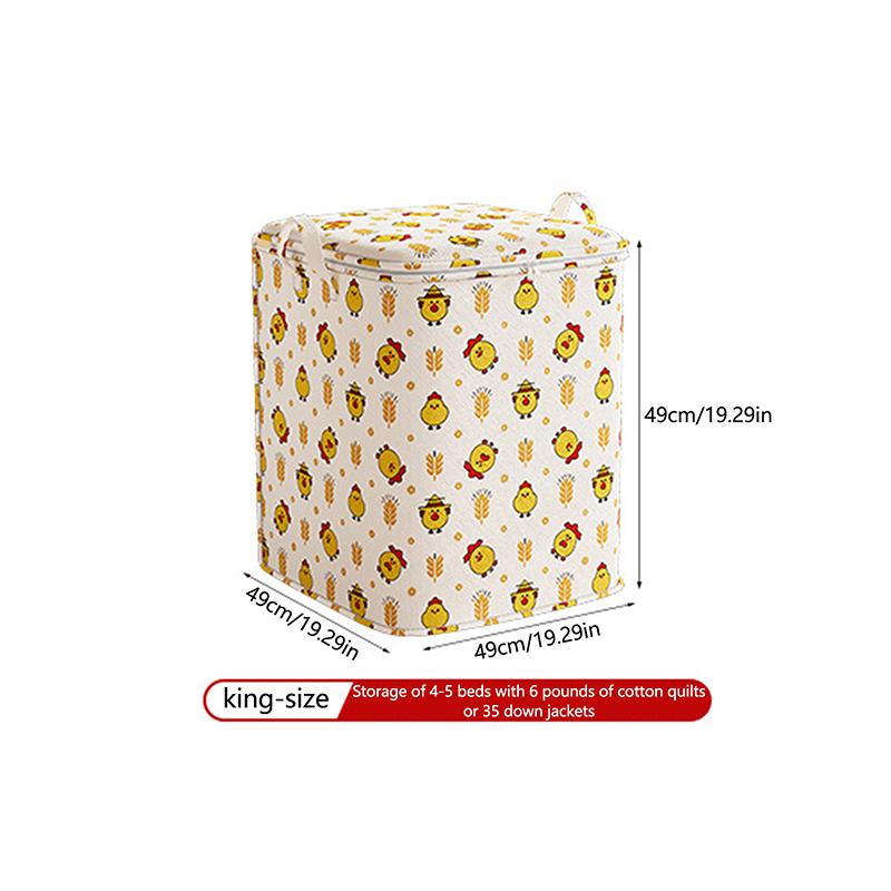 Портативная сумка для хранения большой вместимости с милым животным принтом, сумка для хранения одежды