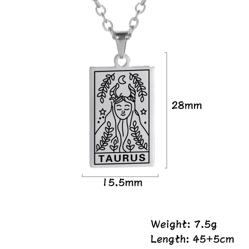 LIKGREAT 12 Constellation Necklace for Women Men Zodiac Sign Neckchain Vintage Stainless Steel Jewelry Amulet Gifts