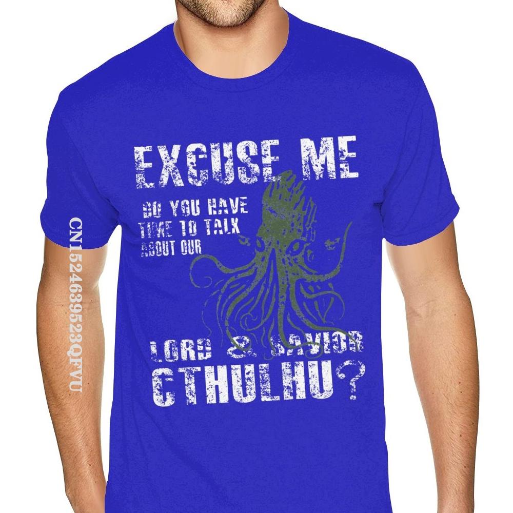 Camiseta de Cthulhu Disculpe ¿Tiene un momento para hablar sobre nuestro Señor Cthulhu Camiseta Hombre Hombre Divertida Estilo Gótico Anime Camiseta