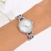 5PCS Fashion Luxury Silver Geometric Chain Hollow Out Watch Band Quartz Wristwatch Women's Square Pendant Necklace Earring Set for Girls