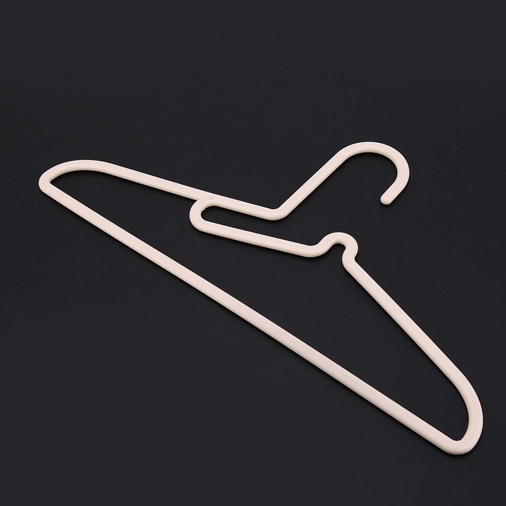 10Pcs Plastic Hangers Space Saving Clothes Hangers Scarf&Tie Bar(Apricot)