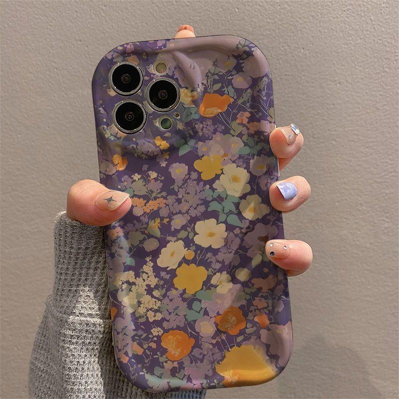 

Чехол для iPhone Graffiti Purple Flower для iPhone 15/14 Pro Max, 13/12/11, XS/XR/X iPhone 12 Mini