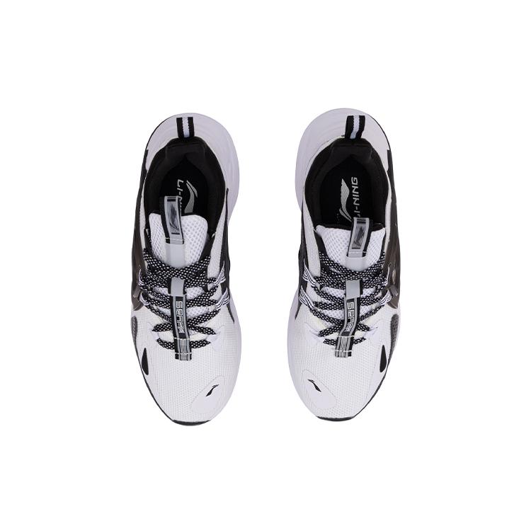 Li Ning Spark Slip Resistant Cushioning Abrasion Resistant Low top Sports Casual Shoes Women's Black White AGLQ066-1