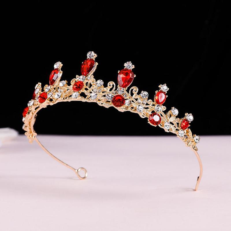 Elegant Colorful  Tiara Crown Women Girls Party Wedding Princess  Bridal Crown Hair Jewelry
