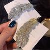 Girls Large Bb Clip Rhinestone Women Barrette Feather Hair Clips Crystal Hairpins Hair Side Clip