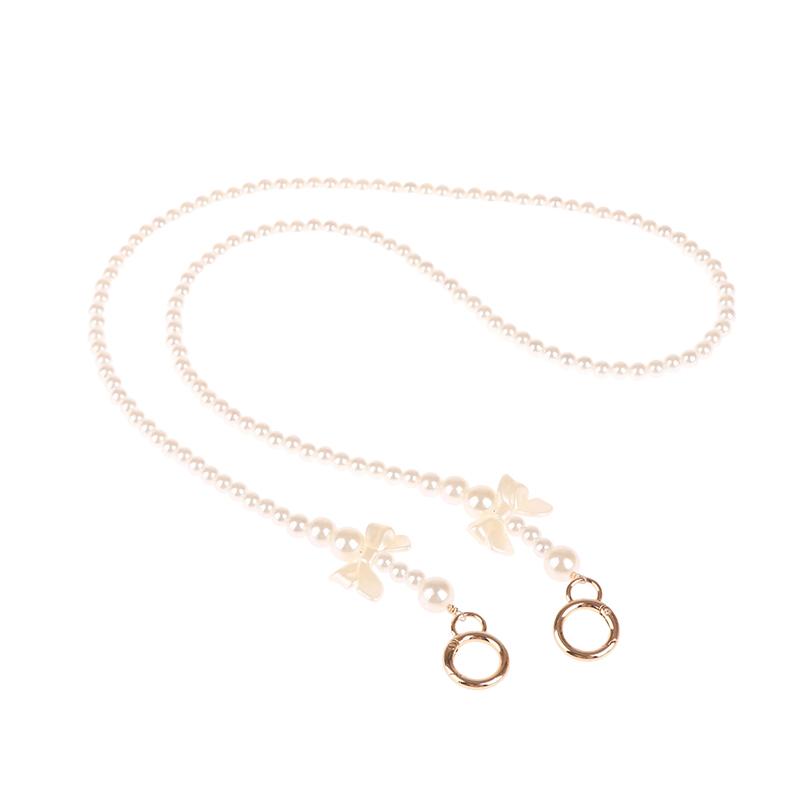 Cute 100-120Cm Purse Pearl Strap Beaded Chain Replacement Bag Pearl Chain Diy Bag Accessory Handbag