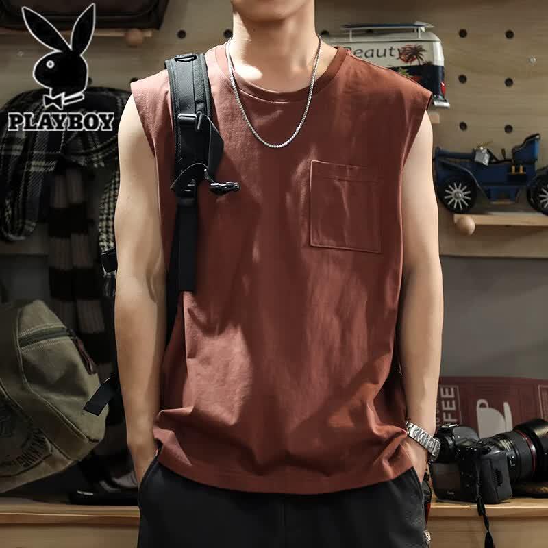Playboy Men s American Retro Cotton Sleeveless T-Shirt M