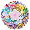 60 Colorful Cartoon Flower Stickers for Journals, Water Bottles, and Computers - Waterproof Decoration Pack