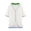   European and American Style New Women's Fashionable Hollow-out Knit Polo Shirt Hollow-out Knit Shorts