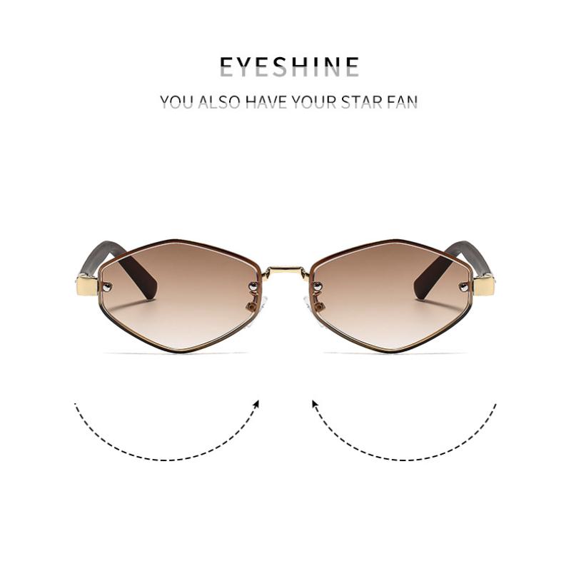 Women's sunglasses, men's and women's retro polygonal metal sunglasses