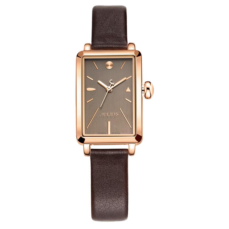 New women's wristwatch new style fashionable and simple square retro leather strap quartz wristwatch, elegant women's watch.