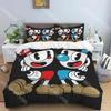 C-Cuphead Pop Music Bedding Three-piece Set Single Double Bed Adult Children Bedroom Duvet Cover Children Gift