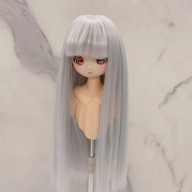 Neue Perücke für 13 & 14 & 16 BJD Puppen mit Pony Lange Gerade Perücke Mädchen DIY Make-up Zubehör