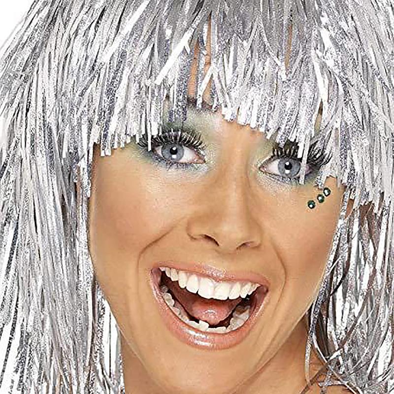 Folie Glitter Parykker Kostyme Cosplay Morsom Skinnende Hatt Metallisk Hårtilbehør For Fest Karneval Maskerade Parykk