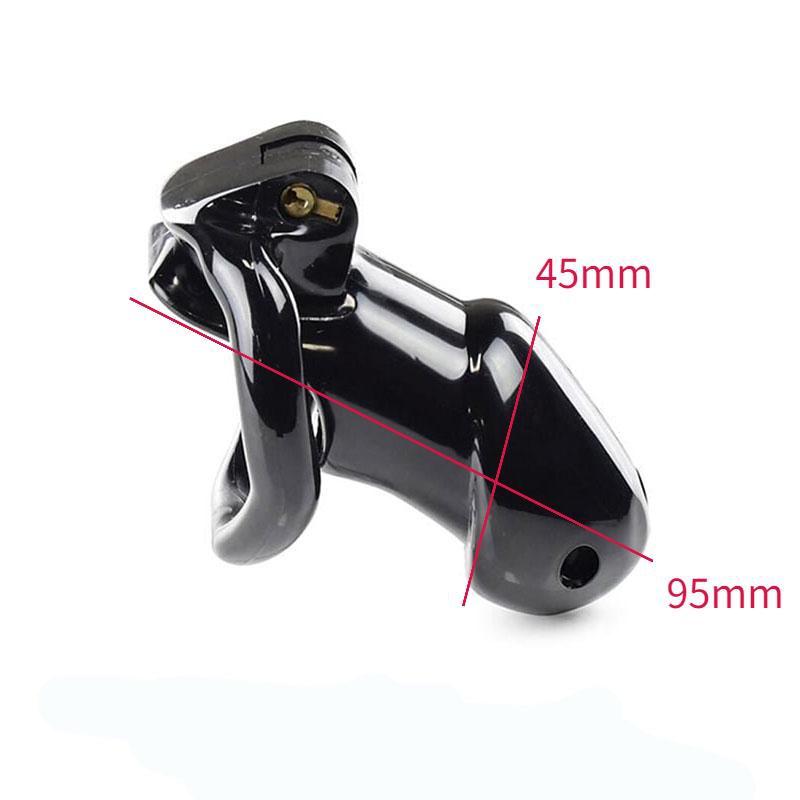 ABS Male Chastity Cock Cage Lock with Four Penis Rings