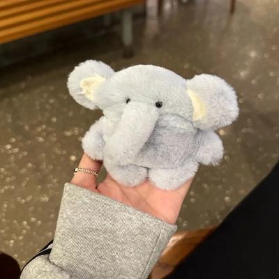 Lovely Blue Furry Elephant Plush Earphone Protective Case for AirPods 1 2 3 Pro Cute Girl Kids Bluetooth Earphone Drop Protector