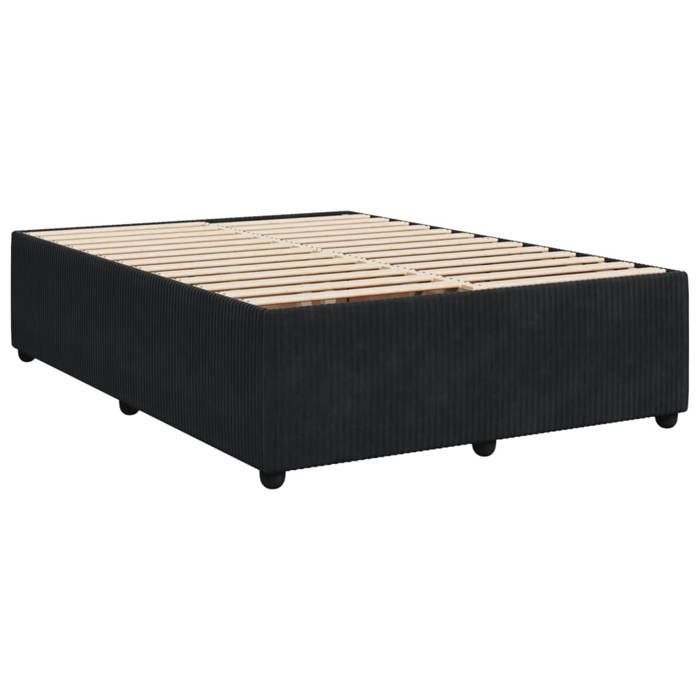 VidaXL Cadre de lit Noir 140x190 cm Velours, sommier, cadre de lit plateforme, cadre de lit rembourré, meuble de chambre à 3285008