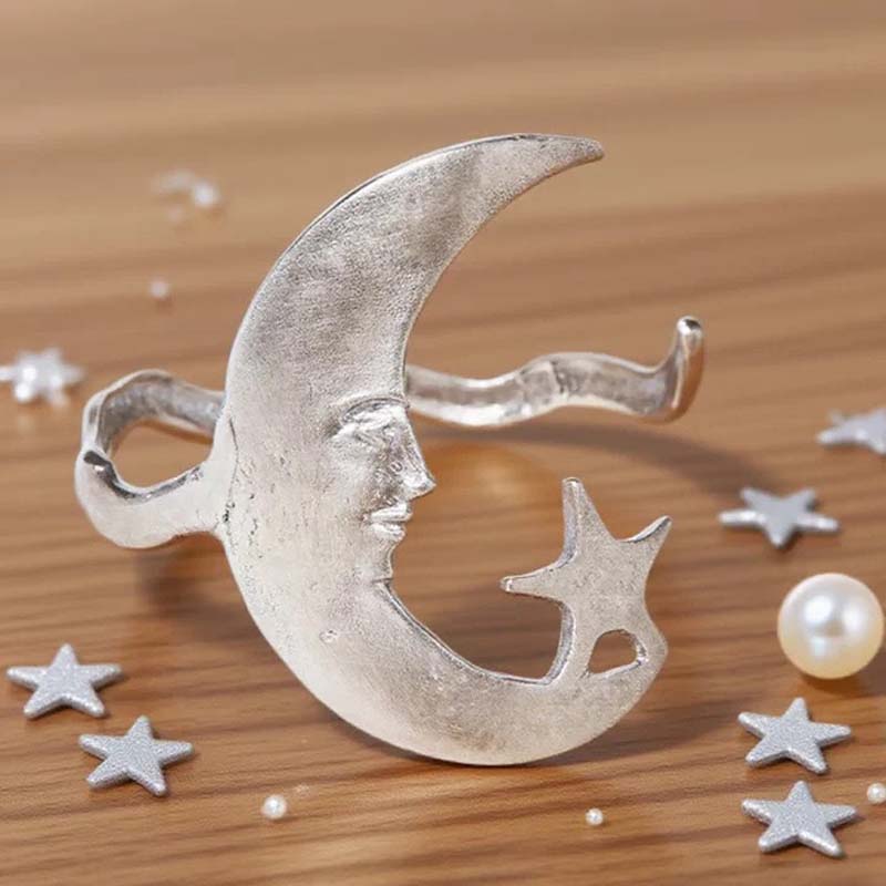 Vintage Metal Star Moon Open Bracelet for Women Punk Gold Color Geometric Adjustable Cuff Bangle Party Jewelry Accessories