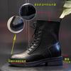 Leather Martin Boots Autumn New Leather Boots Women's Medium Tube Casual Thick Heel Short Boots Women's Socks Thick Sole Women's Boots