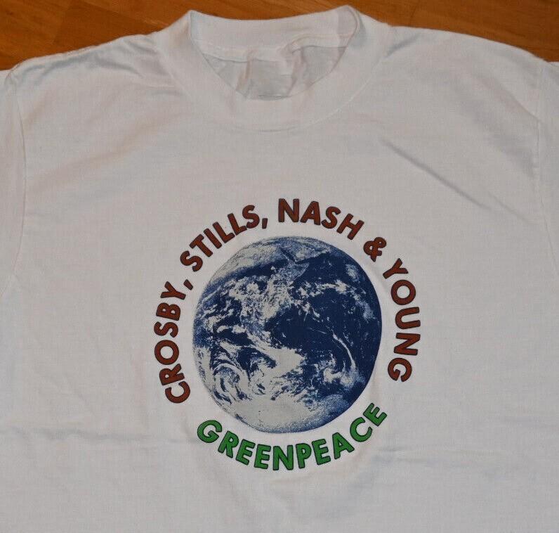 

1987 CROSBY STILLS NASH & YOUNG Greenpeace concert T-shirt Cotton S-4XL CO564 Unisex T-Shirt XXXL