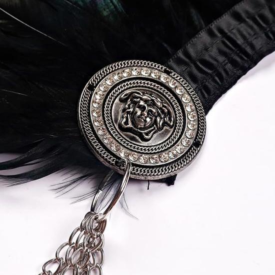 Women's Black Feather Shawl Cape Gothic Feather Shrug Poncho Collar Witch Cosplay Costume for Halloween Carnival