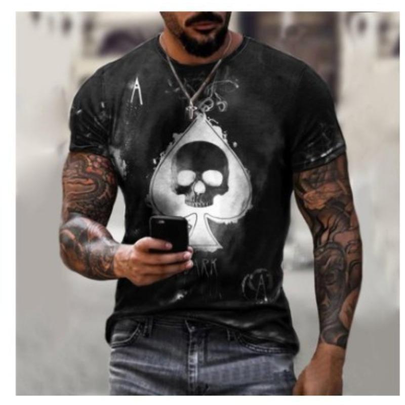 Summer Men's 3D Digital Printed Yin-yang Bagua Men's Earth Short Sleeved T-shirt