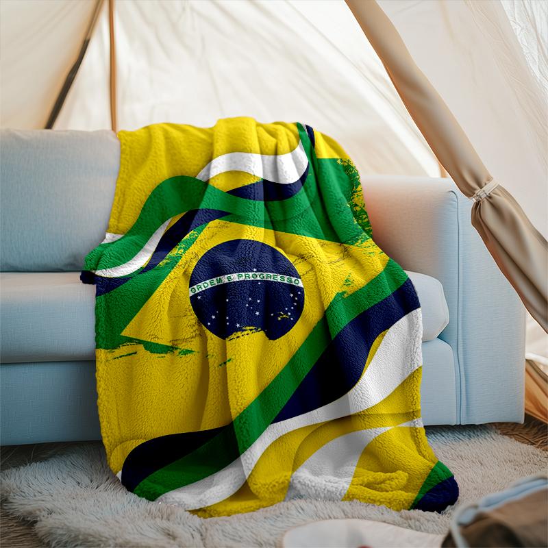 1PC Brazil Artwork Printed Soft Flannel Blanket Throw for Adult Bedroom Living Room Sofa Camping Travel Fan Gifts Christmas Gifts