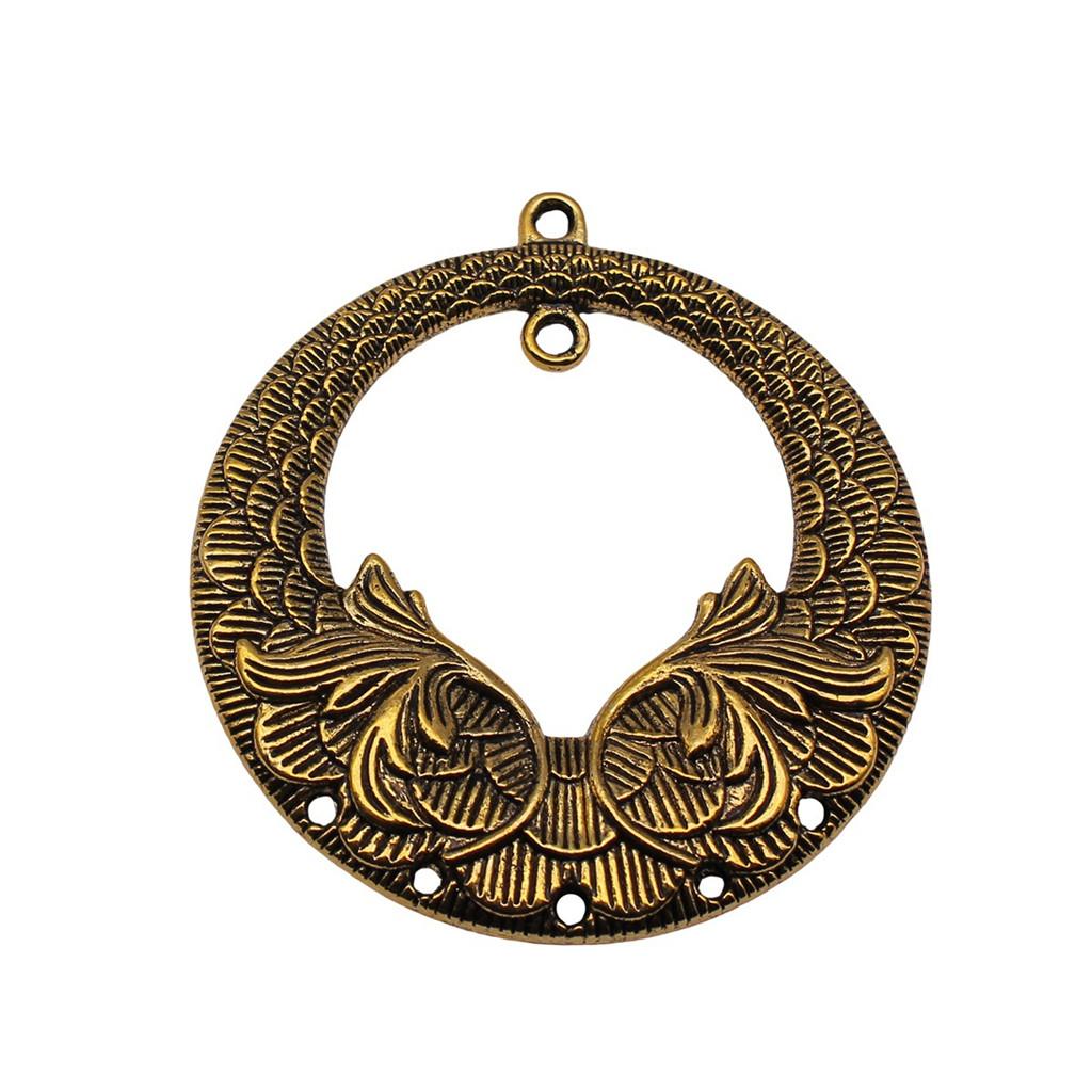 Irregular Oval Frame Connectors Moon Hammered Texture Links For Earring Making