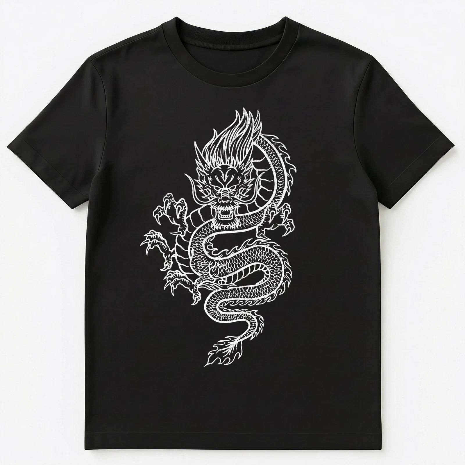 Big White Colored Dragon Graphic Design Unisex T-Shirt 2XL