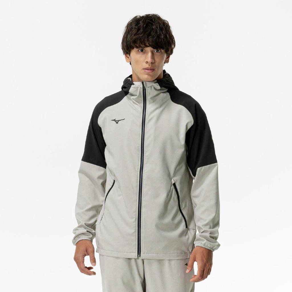 Mizuno Stretch Cloth Training UPF Stretch Cloud Beige 32MCC010 Men's Hoodie, Wear, Moisture-Wicking, Quick-Drying, 50+ Jersey, Heather,
