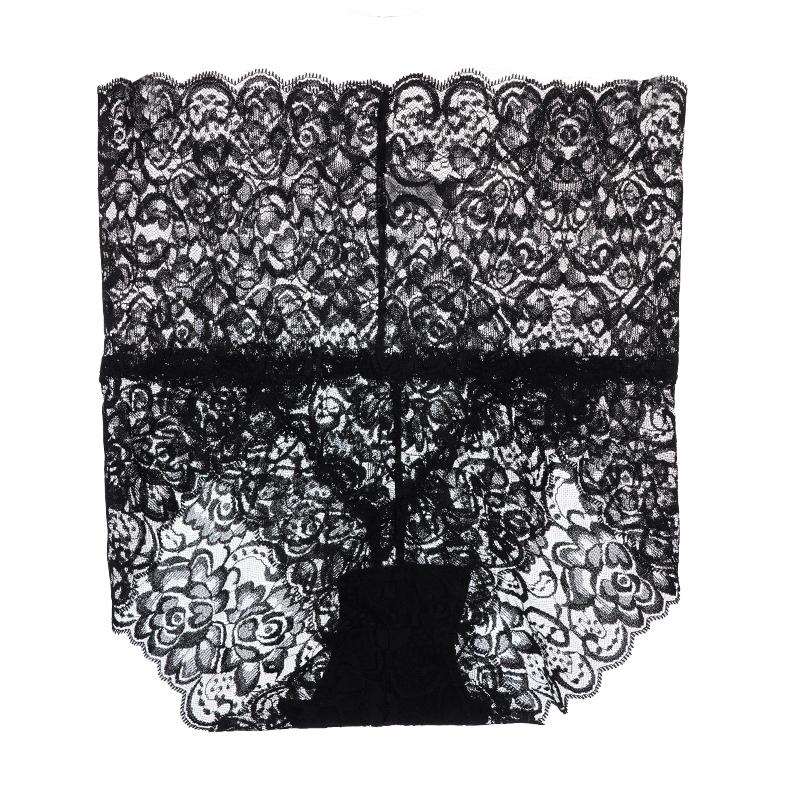 Damskie Koronkowe Majtki z Wysokim Stanem Seksowne Wycięcia Kontrolujące Brzuch Oddychający Bawełniany Krocze Bielizna