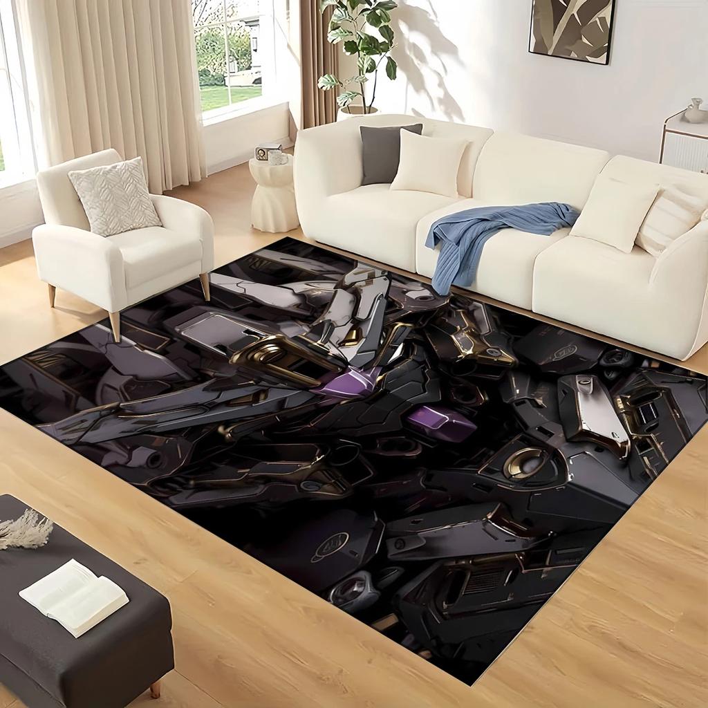 3D GUNDAM Robot Cartoon Carpet Rug for Living Room Bedroom Home Sofa Decoration,kids Play Non-slip Floor Mat Christmas Gift