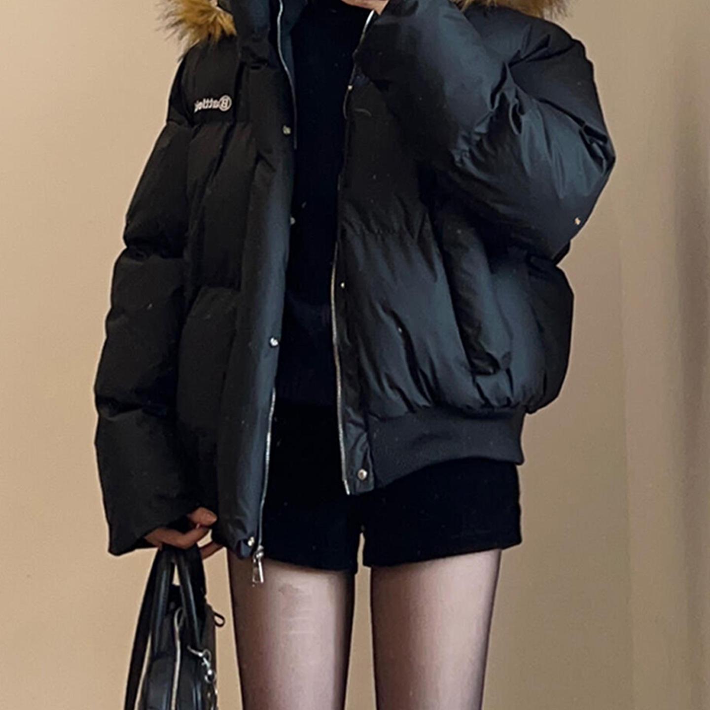 

Black Woolen A-Line High Waist Korean Style Women s Bootcut Shorts for Autumn/Winter Large чёрный