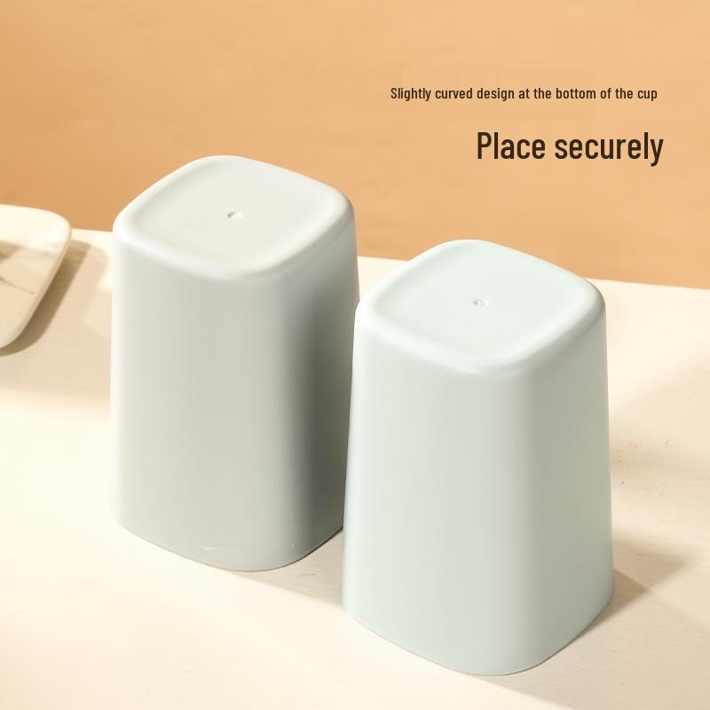 Square Plastic Toothbrush and Toothpaste Holder Set - High-Grade Mouthwash Cups for Couples and Kids