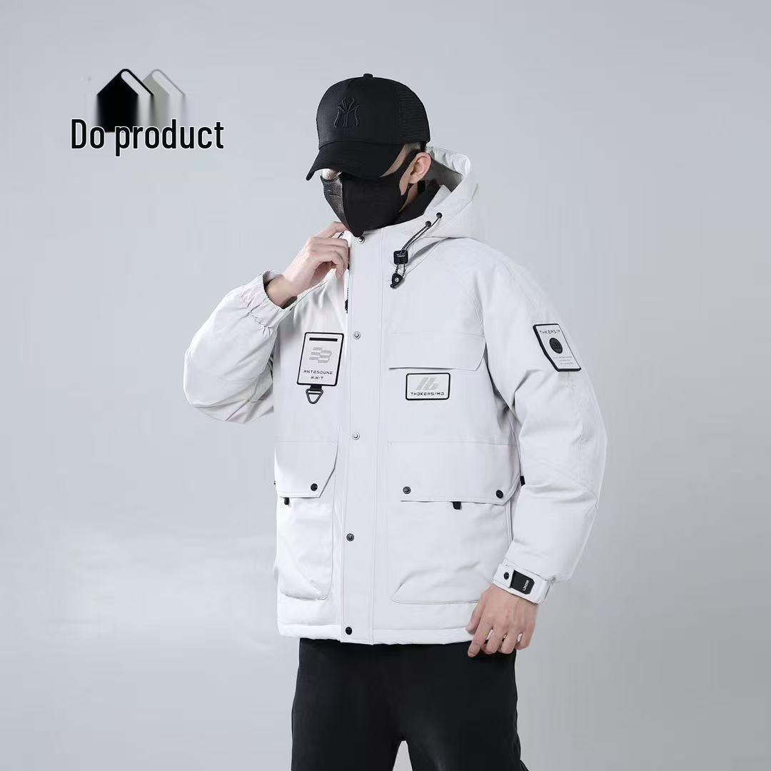 

Мужская зимняя куртка с капюшоном, тяжелая: Модный ветрозащитный плащ свободного кроя XXXL 180-200 lbs