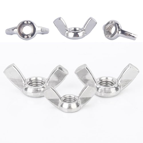 WANJICHENRUI Wing Nuts, 304 Stainless Steel, Fastener Parts, Hand Twist, Non-Slip, Durable, Rust-Resistant, M4/M5/M6, 5 Pieces Each