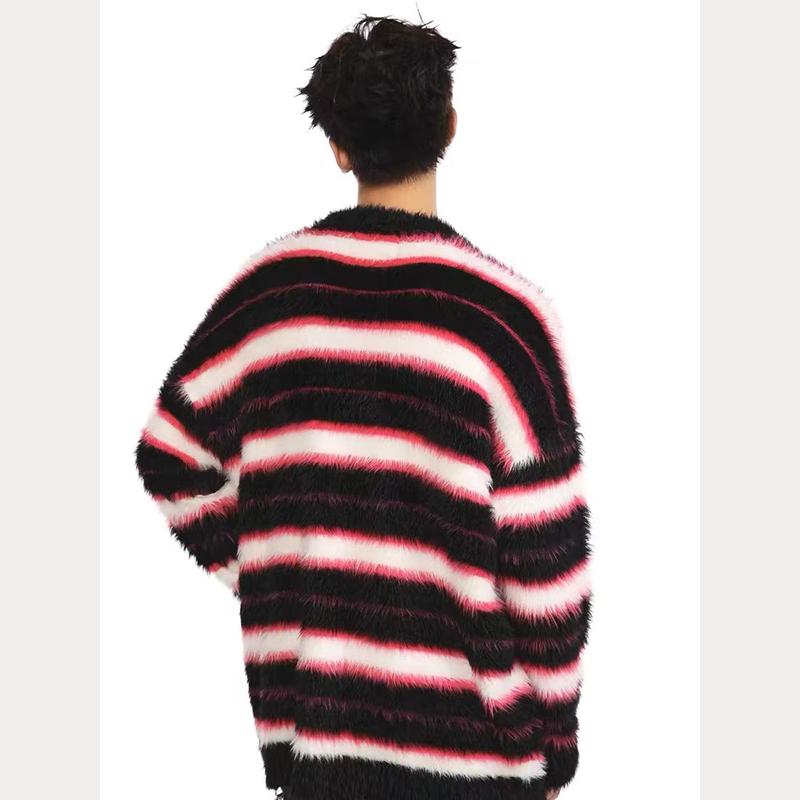 Rundhalspullover Strickpullover Herren Trendy Marke Cooles Herbst- und Winter-Basishemd 2024 Neues Herren-Temperament Slim Fit Top