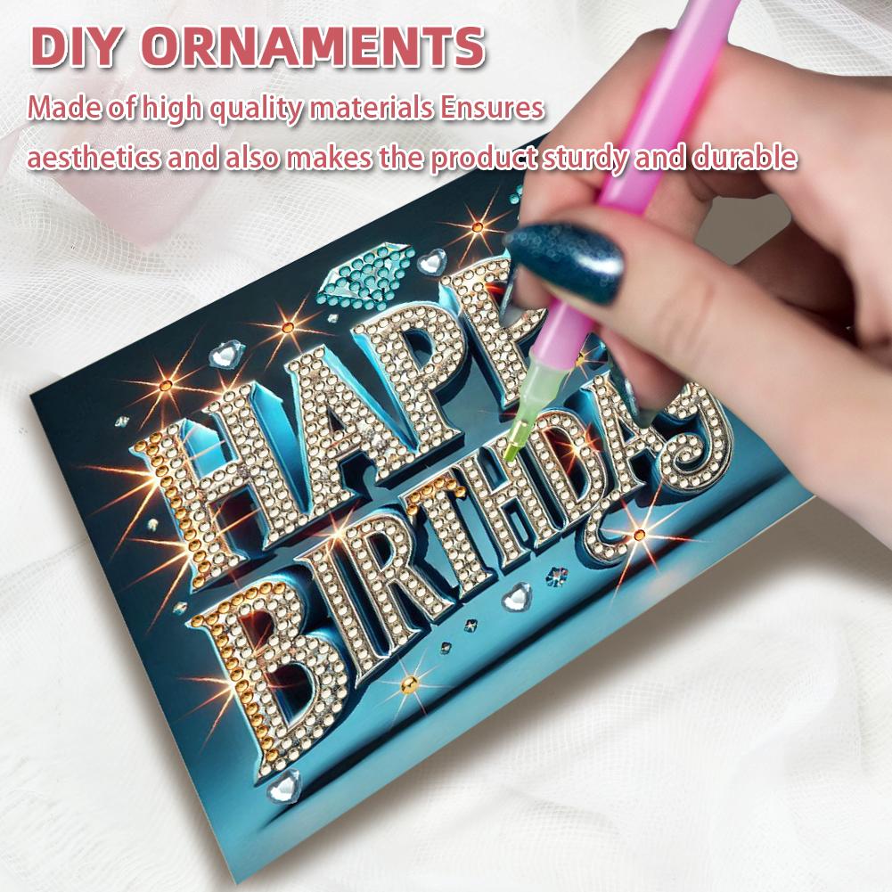 10pcs DIY Diamond Painting Greeting Card Set Birthday Pattern Diamond Art Greeting Cards for Birthdays Thanksgiving and Holidays