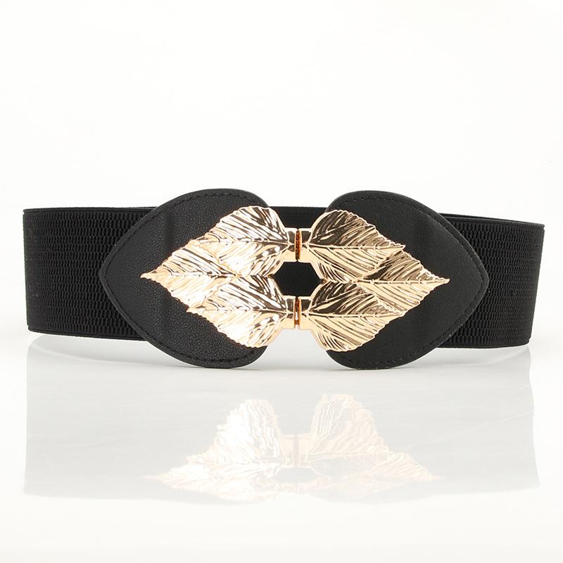Cool With Waist Corset Leaf Shape Belt Decorative Clothes Skirt Stretch Waist Line Women'S Waist Seal