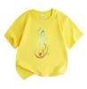 T-shirt a maniche corte con girocollo per bambini e ragazzi, 100% cotone, stampa colorata di chiave di violino e nota musicale, casual, morbida, traspirante, maglietta estiva per amanti della musica